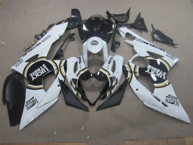 Carene Suzuki GSXR 1000 K5 2005-2006 - Bianco Lucky Strike Nero Motul