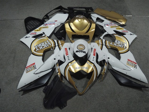 Carene Suzuki GSXR 1000 K5 2005-2006 - Bianco Oro Lucky Strike Motul
