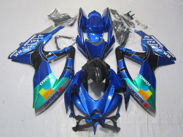 Carene Suzuki GSXR 1000 K7 2007-2008 - Blu Nero Verde Jomo
