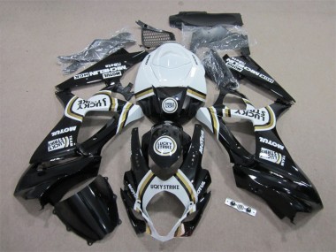 Carene Suzuki GSXR 1000 K7 2007-2008 - Nero Lucky Strike Bianco Motul