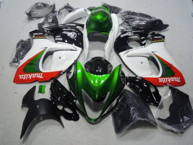 Carene Suzuki GSXR 1300 Hayabusa 2008-2019 - Bianco Verde Makita
