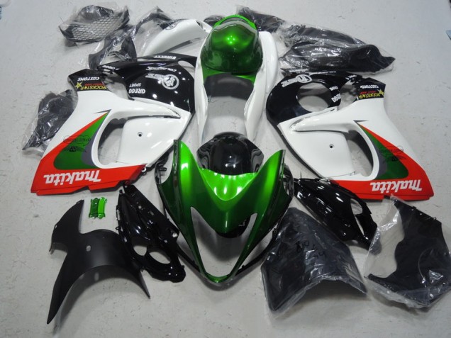 Carene Suzuki GSXR 1300 Hayabusa 2008-2019 - Bianco Verde Makita