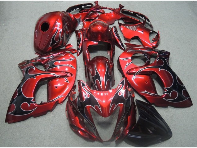Carene Suzuki GSXR 1300 Hayabusa 2008-2019 - Rosso Nero Fiamma