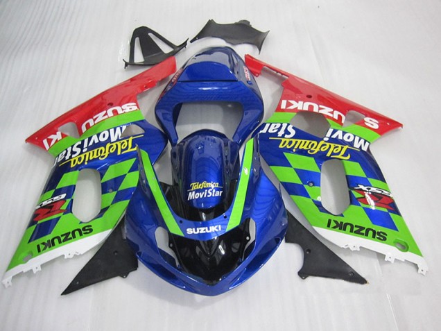 Carene Suzuki GSXR 600 K1 K2 K3 2001-2003 - Blu Verde Rosso Telefumia Movistar Carene Suzuki GSXR 600 K1 K2 K3 2001-2003 - Blu Verde Rosso Telefumia Movistar
