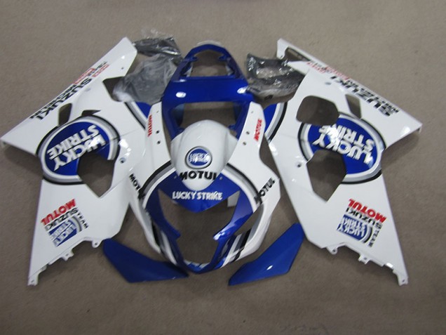 Carene Suzuki GSXR 600 K4 2004-2005 - Blu Bianco Lucky Strike Motul
