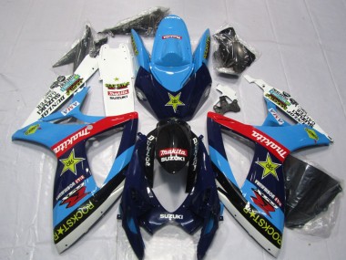Carene Suzuki GSXR 600 K6 2006-2007 - Blu Bianco Rockstar Makita