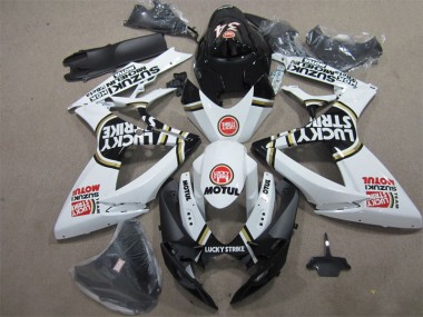 Carene Suzuki GSXR 600 K6 2006-2007 - Nero Bianco Lucky Strike Motul