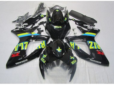 Carene Suzuki GSXR 600 K6 2006-2007 - Nero Giallo Rizla
