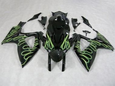Carene Suzuki GSXR 600 K6 2006-2007 - Nero Verde Fiamma