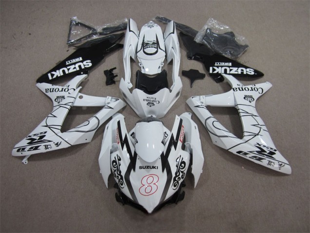 Carene Suzuki GSXR 600 K8 2008-2010 - Bianco Nero Corona Extra Motul 8 Carene Suzuki GSXR 600 K8 2008-2010 - Bianco Nero Corona Extra Motul 8