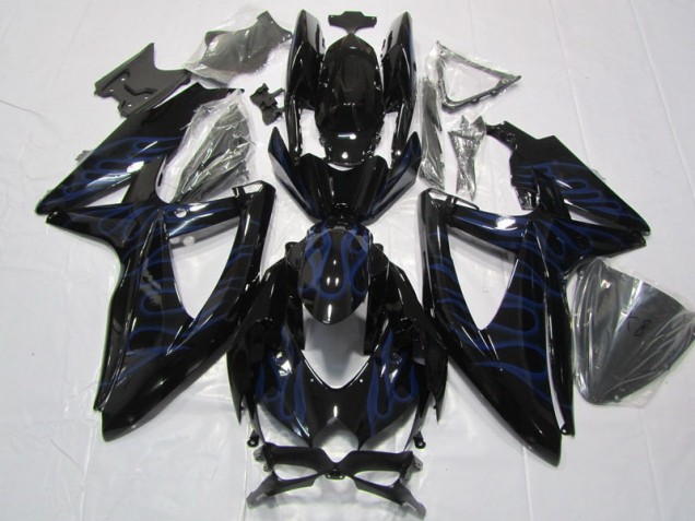 Carene Suzuki GSXR 600 K8 2008-2010 - Nero Blu Fiamma Carene Suzuki GSXR 600 K8 2008-2010 - Nero Blu Fiamma