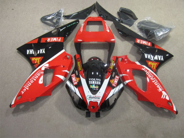Carene Yamaha R1 1998-1999 - Rosso Nero Bianco Santander Carene Yamaha R1 1998-1999 - Rosso Nero Bianco Santander
