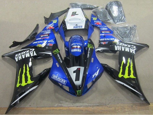 Carene Yamaha R1 2002-2003 - Blu Nero Graves 1 Carene Yamaha R1 2002-2003 - Blu Nero Graves 1