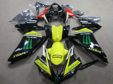 Carene Yamaha R1 2007-2008 - Nero Giallo Motul Leovince