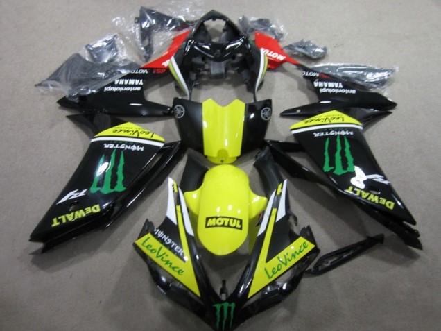 Carene Yamaha R1 2007-2008 - Nero Giallo Motul Leovince