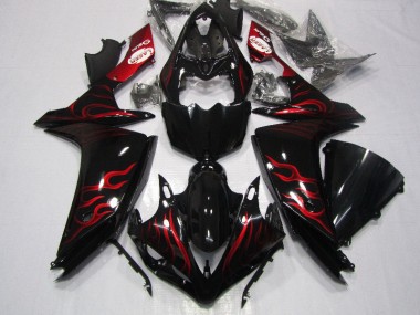 Carene Yamaha R1 2007-2008 - Nero Rosso Fiamma