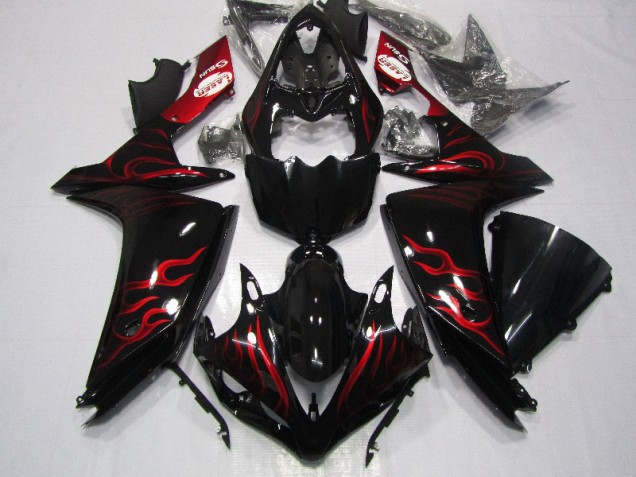 Carene Yamaha R1 2007-2008 - Nero Rosso Fiamma Carene Yamaha R1 2007-2008 - Nero Rosso Fiamma