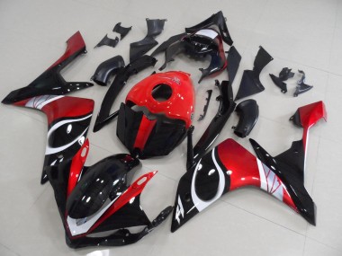 Carene Yamaha R1 2007-2008 - Nero Rosso Lucido