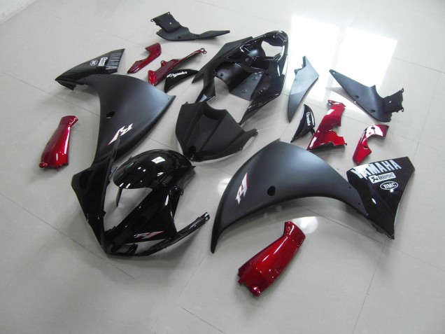 Carene Yamaha R1 2009-2011 - Nero Opaco Rosso Carene Yamaha R1 2009-2011 - Nero Opaco Rosso