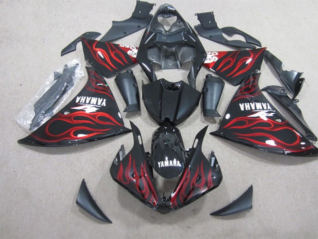 Carene Yamaha R1 2009-2011 - Nero Rosso Fiamma Bianco Decal
