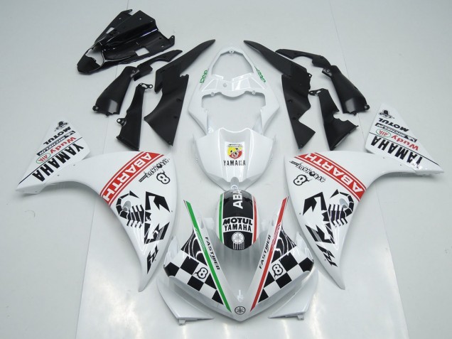 Carene Yamaha R1 2012-2014 - Bianco Nero Abrath