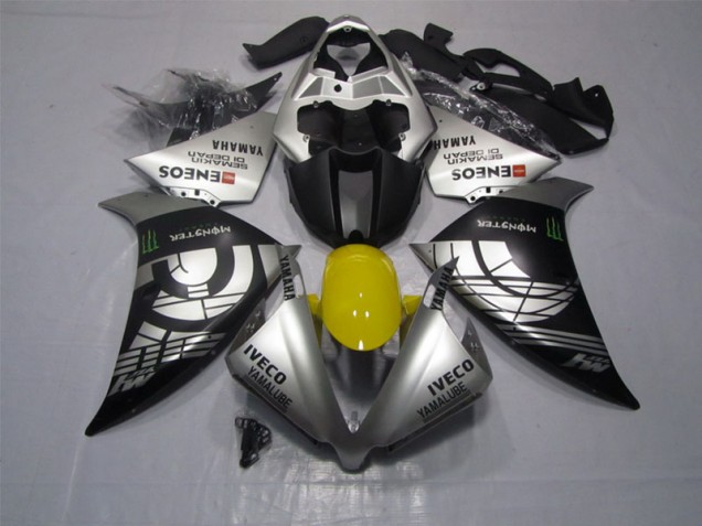 Carene Yamaha R1 2012-2014 - Nero Argento Iveco Yamalube Monster Carene Yamaha R1 2012-2014 - Nero Argento Iveco Yamalube Monster