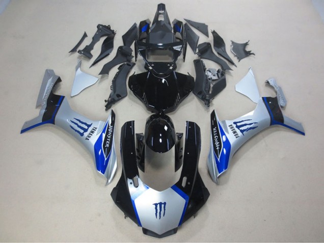Carene Yamaha R1 2015-2019 - Argento Nero Blu Monster