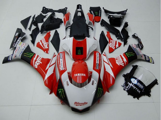 Carene Yamaha R1 2015-2019 - Rosso Bianco Monster Carene Yamaha R1 2015-2019 - Rosso Bianco Monster