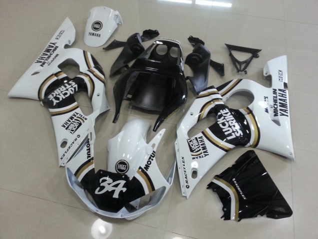 Carene Yamaha R6 1998-2002 - Bianco Nero Carene Yamaha R6 1998-2002 - Bianco Nero