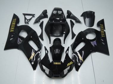 Carene Yamaha R6 1998-2002 - Lucido Nero Oro Adesivo