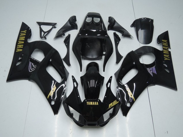 Carene Yamaha R6 1998-2002 - Lucido Nero Oro Adesivo