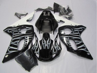 Carene Yamaha R6 1998-2002 - Nero Bianco Fiamma