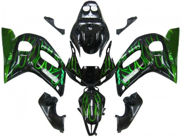 Carene Yamaha R6 1998-2002 - Nero Verde Fiamma Carene Yamaha R6 1998-2002 - Nero Verde Fiamma