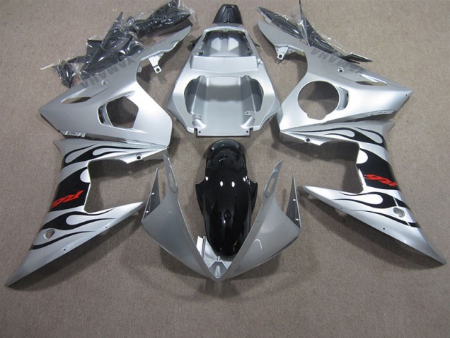 Carene Yamaha R6 2003-2005 - Argento Nero Rosso Decal