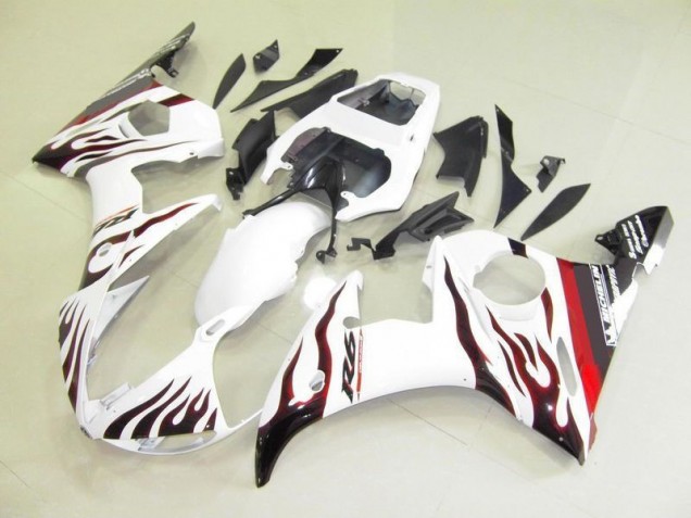 Carene Yamaha R6 2003-2005 - Bianco & Fiamma
