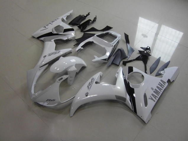 Carene Yamaha R6 2003-2005 - Bianco & Grigio Decalcomanie