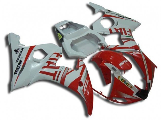 Carene Yamaha R6 2003-2005 - Bianco Motul Rosso Fiat