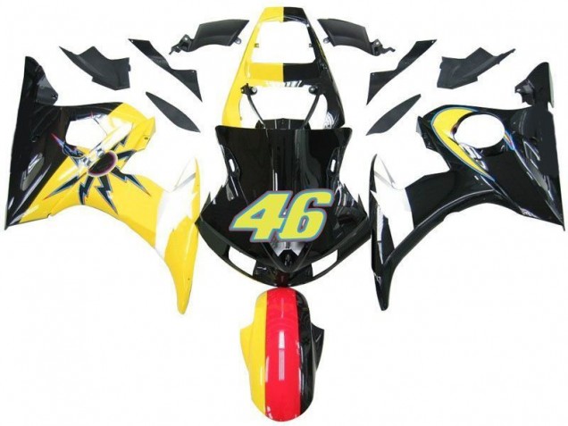 Carene Yamaha R6 2003-2005 - Nero Giallo No. 46