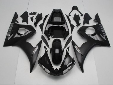 Carene Yamaha R6 2003-2005 - Nero con Argento Decalcomanie