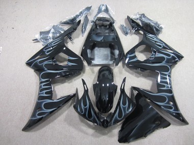 Carene Yamaha R6 2003-2005 - Nero con Fiamma