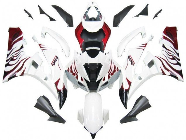 Carene Yamaha R6 2006-2007 - Bianco Rosso Fiamma