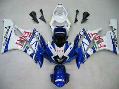 Carene Yamaha R6 2006-2007 - Blu Bianco Motul Rosso Fiat