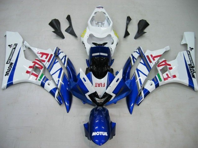 Carene Yamaha R6 2006-2007 - Blu Bianco Motul Rosso Fiat