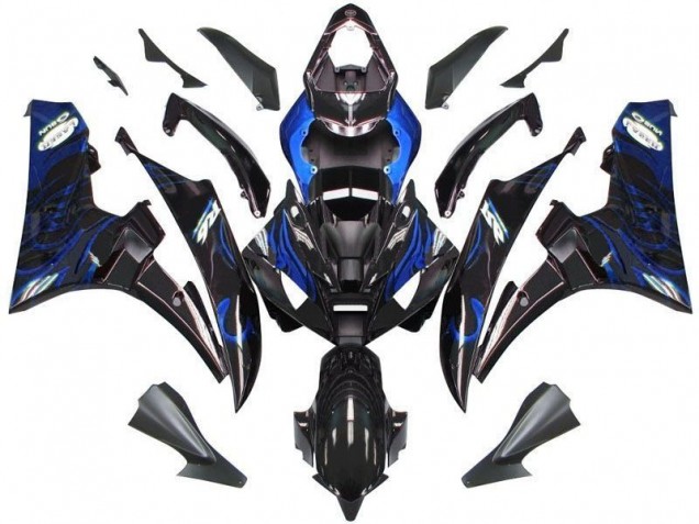 Carene Yamaha R6 2006-2007 - Nero Blu Fiamma