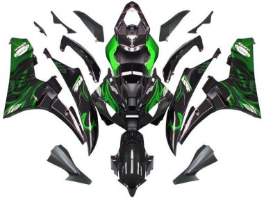 Carene Yamaha R6 2006-2007 - Nero Verde Fiamma