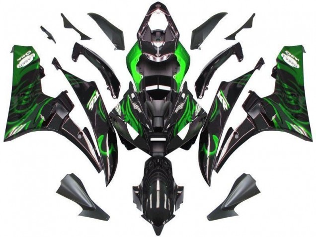 Carene Yamaha R6 2006-2007 - Nero Verde Fiamma Carene Yamaha R6 2006-2007 - Nero Verde Fiamma