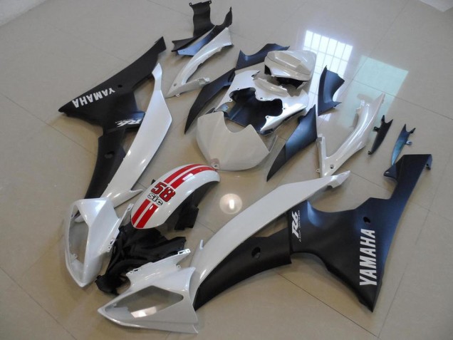 Carene Yamaha R6 2008-2016 - Bianco Perla & Nero 58 Sic Carene Yamaha R6 2008-2016 - Bianco Perla & Nero 58 Sic