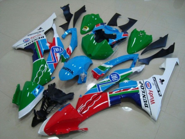 Carene Yamaha R6 2008-2016 - Blu Bianco Fiat Verde Rosso Wudy Motul Dunlop Carene Yamaha R6 2008-2016 - Blu Bianco Fiat Verde Rosso Wudy Motul Dunlop