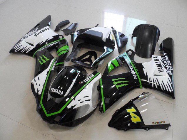 Kit Carena & Plastica Yamaha R1 2000-2001 - Nero Bianco Verde Monster Kit Carena & Plastica Yamaha R1 2000-2001 - Nero Bianco Verde Monster