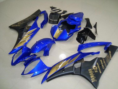 Kit Carena & Plastica Yamaha R6 2006-2007 - Nero Blu con Oro Adesivo